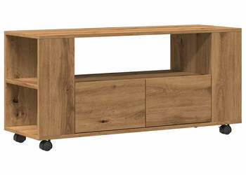Szafka pod TV z kółkami dąb artisan materiał drewnopochodny WM-855991
