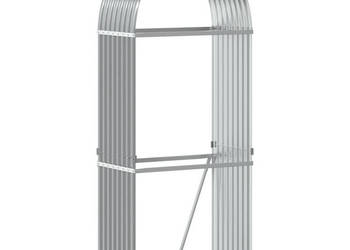 Stojak na drewno jasnoszary 80x45x190 cm stal galwanizowana WM-364550