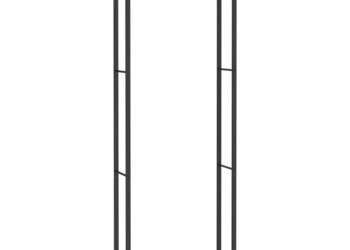 Stojak na drewno matowy czarny 80x28x222 cm stalowy WM-350309