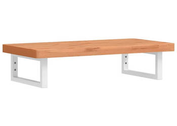 Półka ścienna pod umywalkę stal i lite drewno bukowe WM-3302372