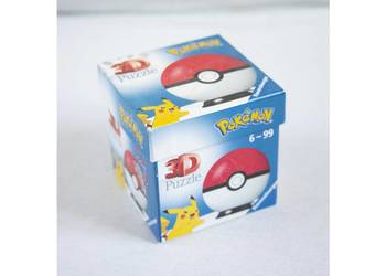 Ravensburger, puzzle 3D, Kula Pokemon czerwona, 54 el.