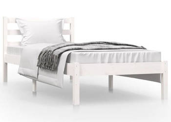 Rama łóżka biała lite drewno sosnowe pojedyncza 75x190 cm WM-810391
