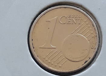 1 Eurocent Niemcy 2002 r.-men."F"-Błąd mennicy-krążek 10-C-R7,R8