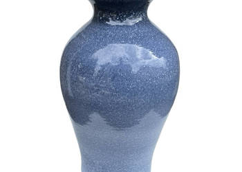 Wazon ceramiczny vintage niebieski – szkliwienie reaktywne, Niemcy, lata 60