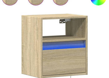 Ścienne szafki TV z LED 2 szt. dąb sonoma 41x31x45 cm WM-852318