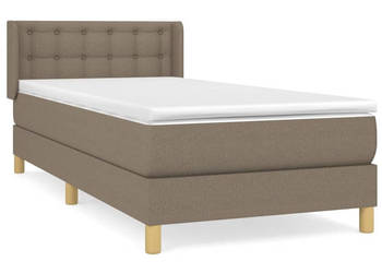 Łóżko kontynentalne z materacem taupe tkanina 90x200 cm WM-3130565
