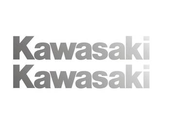 KAWASAKI srebrne Naklejki 25x4,5cm na motocykl