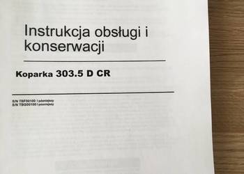 dtr instrukcja obsługi koparka caterpillar 303.5 DCR i inne