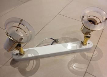 Lampa Sufitowa Dwupunktowa Biało Złota