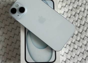 iPhone 15 128 GB Blue | Bardzo dobry stan | Szkło + etui + pudełko.