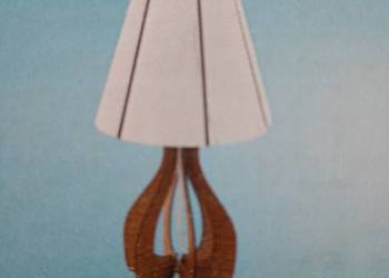 lampka lampa nocna stołowa brązowo-biała nowa wys. 45 cm zapakowa