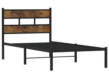 Łóżko Czarne Metalowe Rama Łóżka Metalowa Ze Stelażem 80x200 cm WM-4017044