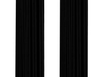 Zasłony stylizowane na lniane 2 szt. czarne 140x245 cm WM-321158