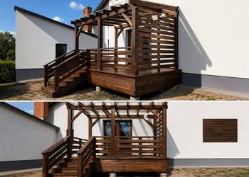 Taras drewniany, zadaszenie tarasu, altana, pergola, Tarnobrzeg