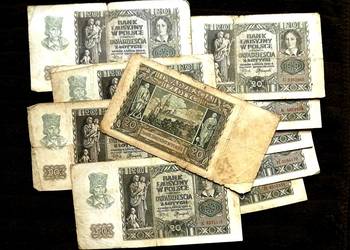 20 złotych 1940 banknoty 10 szt.