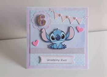 Personalizowana kartka urodzinowa ręcznie robiona Stitch