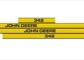 Naklejki John Deere 342 mocny klej, odporne, lamiat UV