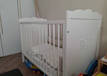 Łósecxko dziecięce z słówkami + materac 120x60, Bardzo dobry  stan