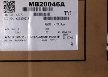 MItsubishi Lancer X Pokrywa silnika Maska 07-13 nowy zamiennik