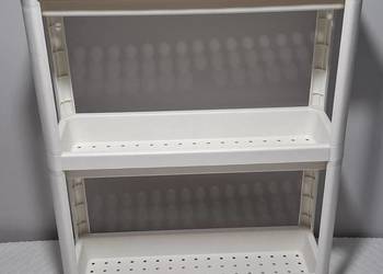 Składana półka na kółkach, 3 poziomy, regał łazienkowy, wąski, Vesken, 17,5