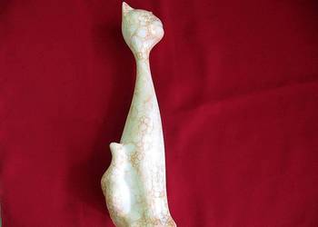Kot - figurka smukła - ceramika - 25 x 7 x 9 cm