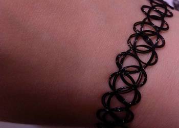 Zestaw bransoletki łańcuszki czoker choker czarny rozciągliwe 90s B wysyłka