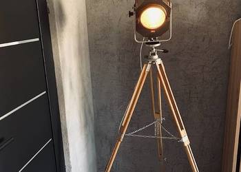 Stara lampa podłogowa teatralna lata 60-80 PRL Vintage Loft