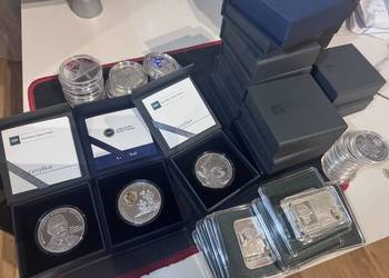 Polskie srebrne monety kolekcjonerskie 5, 10 i 20zł duża kolekcja