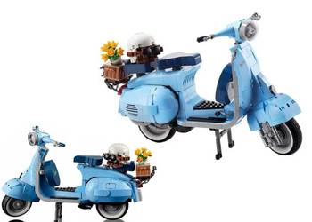 Klocki skuter VESPA 125 Piaggio rzymskie wakacje 1106-klocków kask bukiet