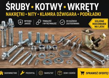 Śruby Kotwy Wkręty Nakrętki Nity Klamra Dźwigara Podkładki