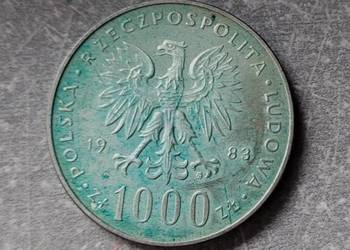 223) POLSKA srebro - 1000 Złotych - 1983 r. - Papież