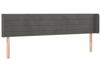 Zagłówek do łóżka z LED ciemnoszary 203x16x78/88 cm aksamit WM-3123443
