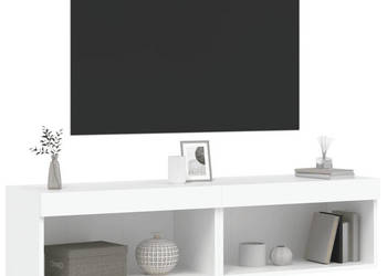 Szafki pod TV z oświetleniem LED 2 szt. białe 60x30x30 cm WM-837128