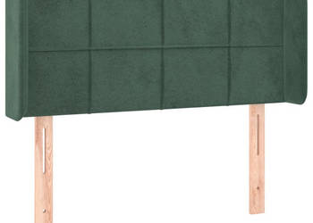 Zagłówek do łóżka z LED ciemnozielony 103x16x78/88cm aksamit WM-3123281