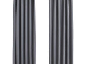 Zasłony zaciemniające z haczykami 2 szt. szare 140x245 cm WM-134432