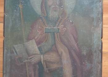 SW. Mikołaj olej na blasze XIX wiek