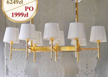 Żyrandol złoty glamour podłużny 100cm
