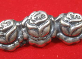 Broszka Srebrna , Vintage , Roze