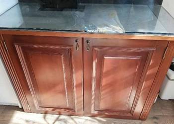 Zestaw pod akwarium morskie akwarium szafka dębowa stelaż lampa sump i inne