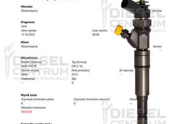 WTRYSKIWACZE BOSCH KOMPLET 4 SZTUK 0445110216 BMW 2.0D 3.0D M47 M57