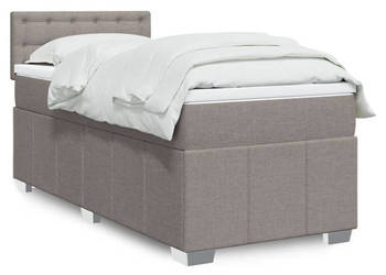 Łóżko kontynentalne z materacem taupe tkanina 90x190 cm WM-3286941