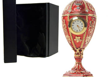 Czerwone Jajko pisanka zegarek puzderko Keren Kopal Faberge