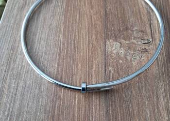 nowy naszyjnik w kształcie gwoździa obwód 40 cm kolor srebrny