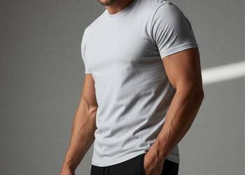 szary t-shirt męski Sinsay