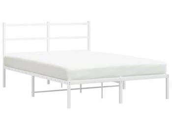 Łóżko Metalowe Białe Rama Łóżka Ze Stelażem Biała 140x190 cm WM-355414