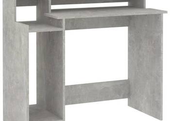 vidaXL Biurko z podświetleniem LED, betonowa szarość(SKU:805556)