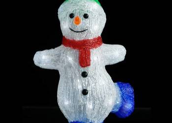 vidaXL Świąteczna, akrylowa figurka bałwana z LED, 30 cm(SKU:328788)