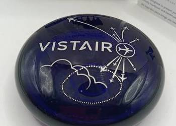 Bristol blue glass przycisk szklany z logo vistair