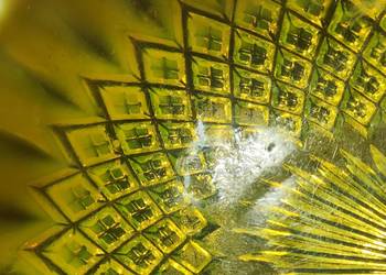 Szkło uranowe George Davidson talerz miska 1895r. "'Somerset"