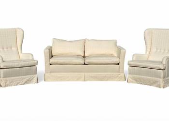 Kremowy Komplet Wypoczynkowy: Sofa + 2 Fotele